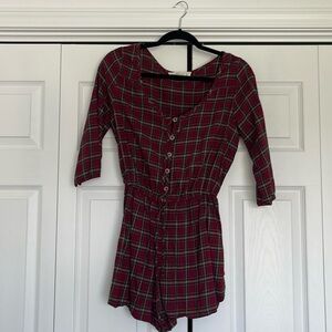 Abercrombie & Fitch Plaid Romper